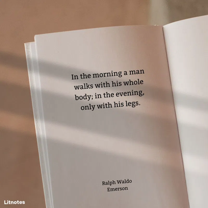 In the morning a man walks with his whole body; in the evening, only with his legs.